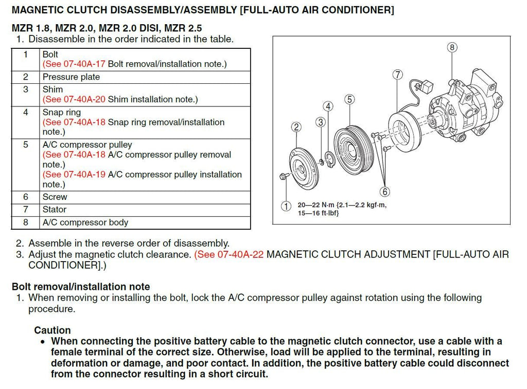 Mazda 6 2007-2012 Service Workshop Manual