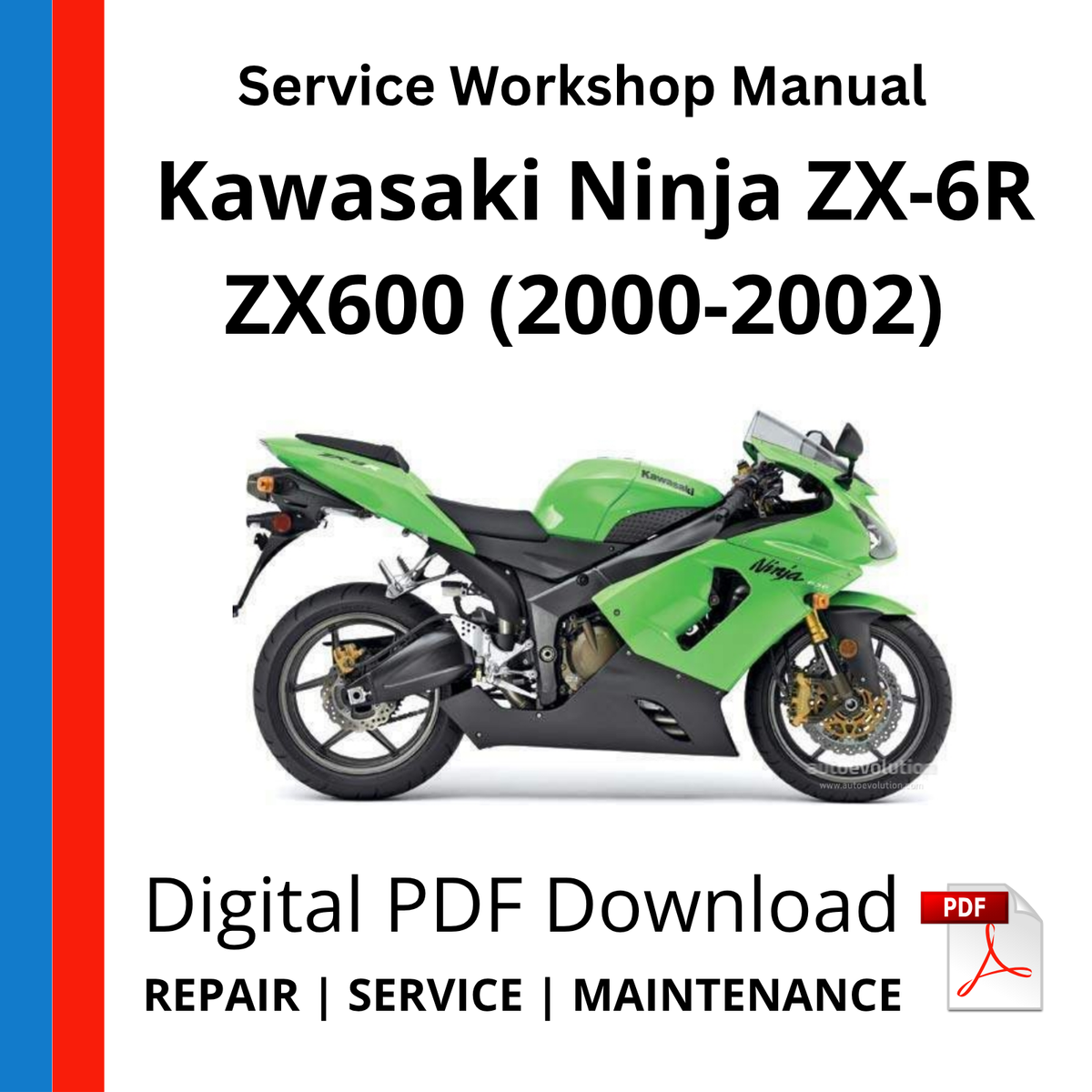 Kawasaki Ninja ZX-6R ZX600 (2000-2002) Service Workshop Manual