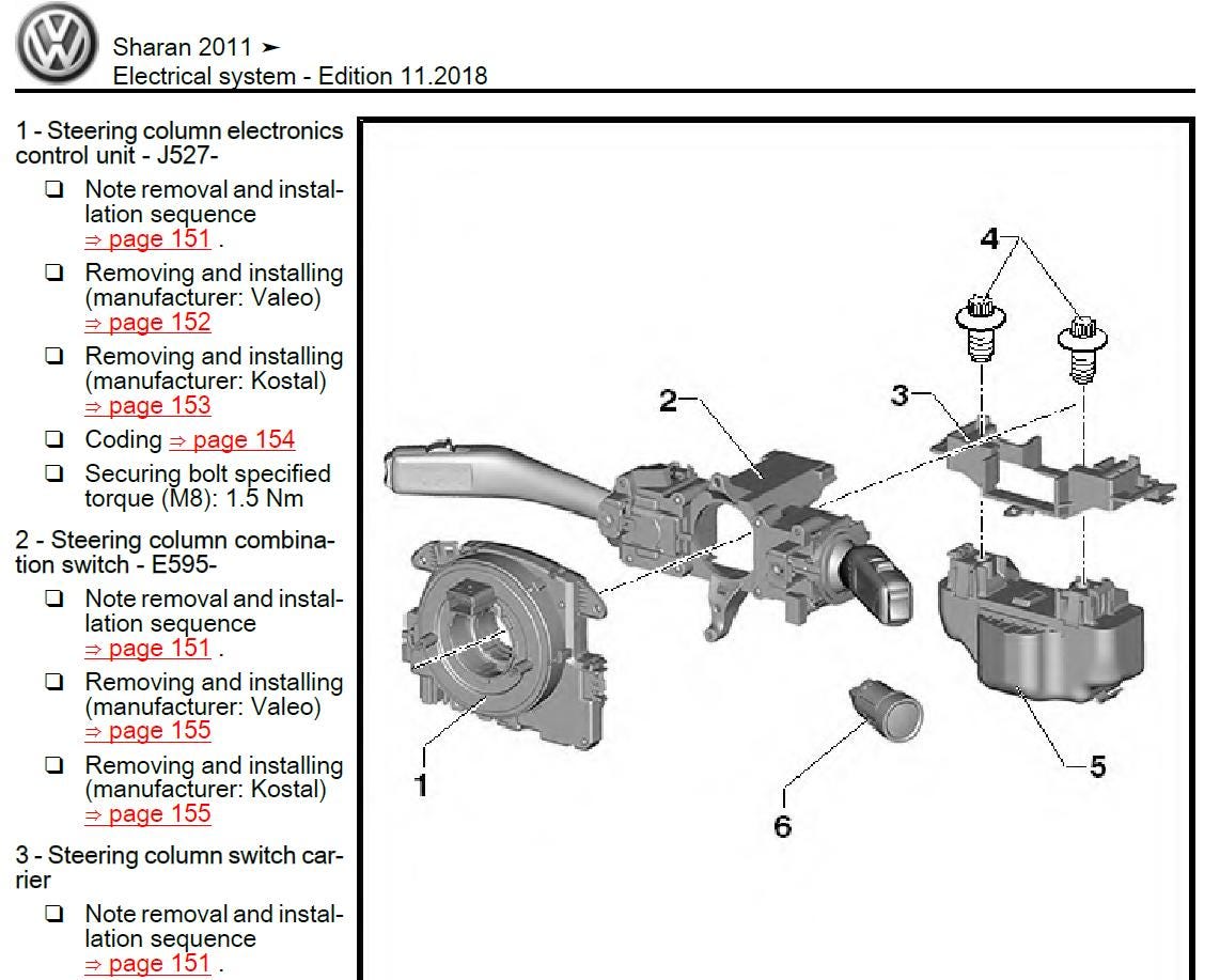Volkswagen Sharan 2011-2015 Service Workshop Manual