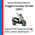 Piaggio Carnaby 125 200 (2007) Service Workshop Manual