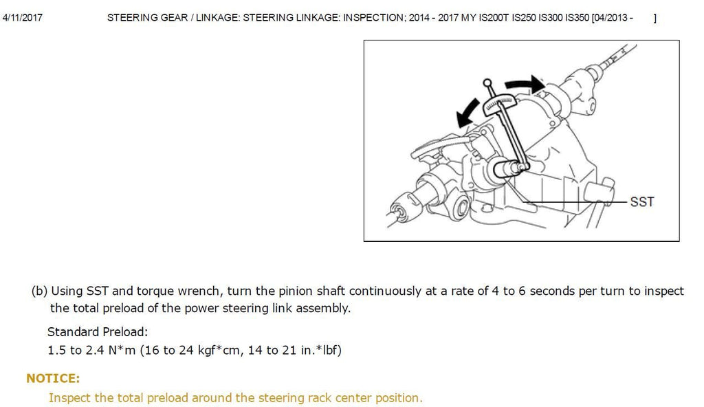 Lexus IS200T IS250 IS300 IS350 2014-2017 Service Workshop Manual