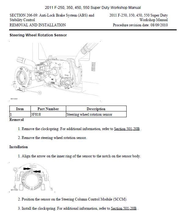 Ford Super Duty 2011-2015 Service Workshop Manual